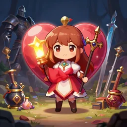 little lady miss fantasy art heartstone Video game icon, 2d game art, official fanart behance hd artstation by Jesper Ejsing, by RHADS, Makoto Shinkai mount  bastion magic potion forged armor sword helmet loot stuff artgerm, high quality, 8k,high resolution cinematic lighting,