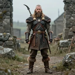 full body photograph of a real-life steampunk viking,  Extremely detailed. 8k