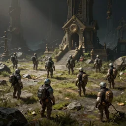 space miners, fantasy art, matte painting