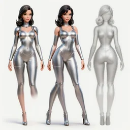 armored pinup girl, character sheet, concept design, contrast, hot toys, kim jung gi, greg rutkowski, zabrocki, karlkka, jayison devadas, trending on artstation, 8 k, ultra wide angle, pincushion lens effect