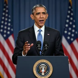 barrack obama giving speech, stylized, artgerm, artstation, hd, cgsociety, cgi, realistic, dramatic, cinematic, artistic, trending, detailed
