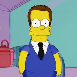 a Simpson version of Emmanuel macron as a Simpson