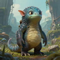 highly detailed portrait photo of a murloc in a scenic dystopian environment, hyperrealistic illustration by william didier - pouget