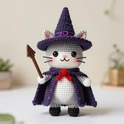 amigurumi cat wizard