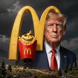 McDonald's Grimace and Donald Trump fuse