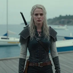 a film still of yennifer from the witcher in baywatch 1 9 8 9