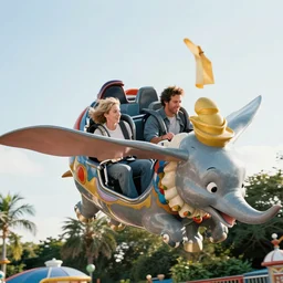 alex jones riding the dumbo ride at disney world, movie still, 8 k, portrait