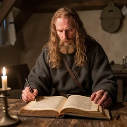 the norse shaman, a 1 5 th century tome from germany, sitting on a table in an inn