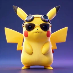 pikachu!!!!!! wearing white acne studios mustang sunglasses, clout goggles, kurt cobain sunglasses, synthwave style, 8 k, unreal engine 5, 3 d render, trending on artstation,