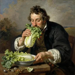 hare eating cabbage by wojciech kossak,