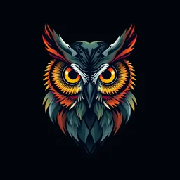 owl logo 8 k abstract