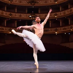 lionel messi wearing tutu dancing ballet on the Odessa Opera Theatre stage