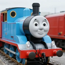 a thomas the tank engine human hybrid, photorealistic