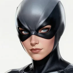 female nightcrawler, detailed perfect face, exquisite details, marvel comics, x - men, mid view, design on a white background, by studio muti, greg rutkowski makoto shinkai takashi takeuchi studio ghibli