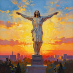 vibrant painting of the day of rapture on beijing at golden hour sunset, by greg rutkowski, jakub rozalski by beeple by dan mumford