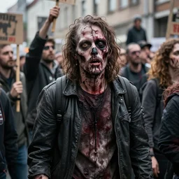zombie protestor rally documentary still