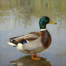 a duck on the prowl oil painting clarence holbrook carter