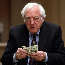 Bernie Sanders wearing money in American Psycho (1999)