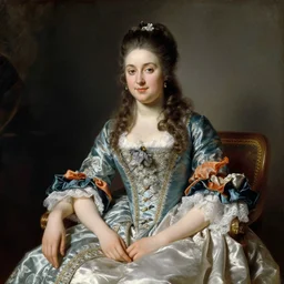 a beautiful portrait of a young and beautiful noblewoman sitting down, art by franz xaver winterhalter, highly detailed, elegant, romanticism, rococo, neoclassicism, 1 8 3 0 s style painting, oil on canvas, vivid