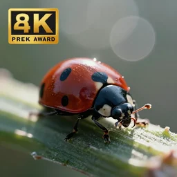 macro photography of ladybug, bokeh effect, hazy, dramatic light, 8 k, award - winning