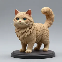 80mm resin detailed miniature of fluffy cat, Product Introduction Photos, 4K, Full body, subsurface scattering