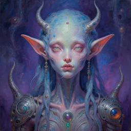 a psychedelic DMT entity machine elf, ultra-detailed visionary art painting