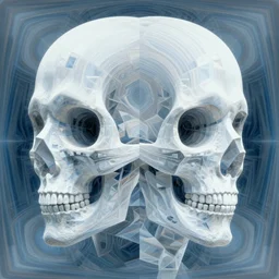 face of death, psychedelic, trippy, abstract, cubist, symmetric, mirrored, abstraction, fractal patterns, irridescent, vector art, hyper detailed, trending on artstation, luminescent