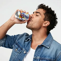 danny gonzales drinking a can of lacroix