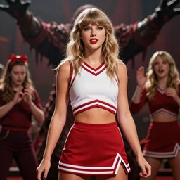 twin peaks movie poster art portrait of taylor swift as the local cheerleader being sacrificed to the moloch in a ritual in the grove, nostalgic, domestic, highly detailed, digital painting, artstation, concept art, smooth, sharp focus, illustration, artgerm, donato giancola, joseph christian leyendecker, wlop