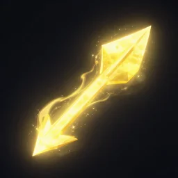 a magical arrow, yellow energy, icon asset