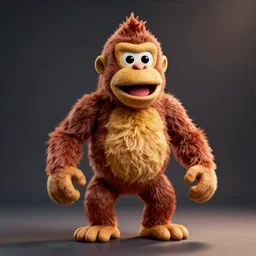 A full body still of Donkey Kong as a muppet, photo real, photographic, photograph, artstation, trending, award winning, epic lighting, featured