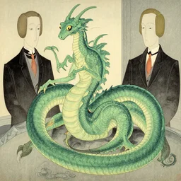 hydra, highly detailed, artstation, in the style of moebius, jugendstil and classic japanese print, art by rene magritte and jean delville