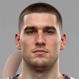 nba 2 k 2 1 player facial portrait, character design template, fat white serbian, playstation 4