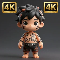 3D render of a cute anime boy covered in tribal body paint, fantasy artwork, contrast, mid-shot, award winning, hyper detailed, very very very beautiful, studio lighting, artstation, unreal engine, unreal 5, 4k, octane renderer