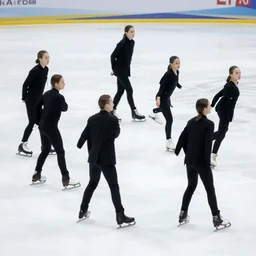 soldiers on ice skates, photorealistic