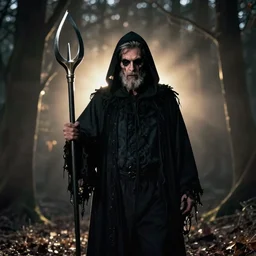 ultra realistic backlit spooky photograph of maury povich dressed as the grim reaper