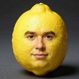a lemon with jay leno's face