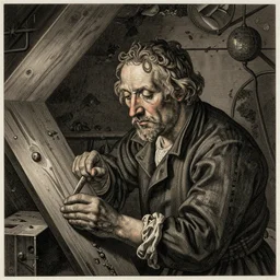 portrait of a head of a man working in the coal mine. copper engraving by albrecht durer, august sander
