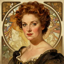 portrait of vivien leigh, 8k, rich vivid colors, cinematic lighting, digital art, illustration, french noveau, alphonse mucha, artstation