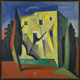a painting in the style of stanton macdonald - wright and in the style of chesley bonestell.