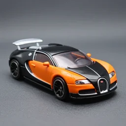 an orange and black bugatti veyron as a hot wheels