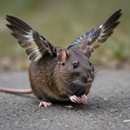 rat with bird wings, wildlife photography