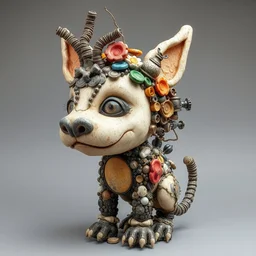 sculpture of 🐷, made of recycled materials, detailed,