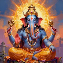 vector india god shiva ganesh colorful stylized photoshop sweet painting
