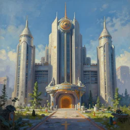a beautiful painting of a psychonauts headquarters | unreal engine :. 3