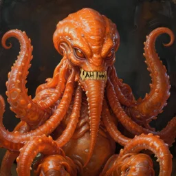 portrait of orange cthulhu by ruan jia