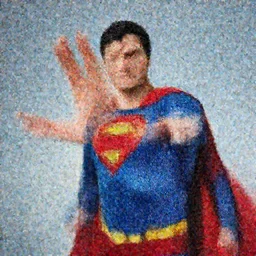 Superman reaching out to me showing me his hand