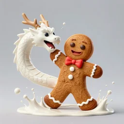 warrior gingerbread man slaying the milk dragon
