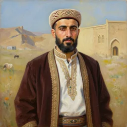 saladin wearing kurdish clothes in kurdistan, beautiful oil painting, kurdish!!, award winning art
