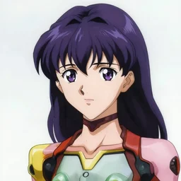 headshot portrait of misato katsuragi from an episode screenshot of neon - genesis - evangelion painted by norman rockwell. shoulderlength wavy hair. trendy 1 9 9 0 s attire. ro 3. digital. trending on artstation. masterpiece.